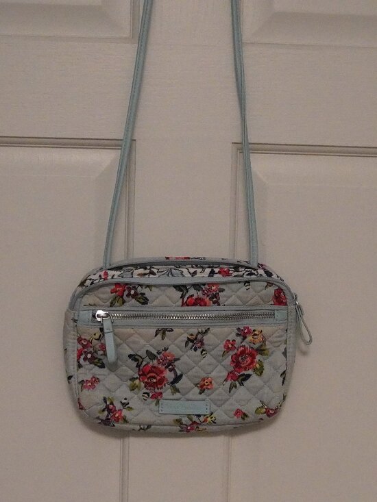 Vera Bradley Handbags - Vera Bradley Light Blue Quilted Floral Crossbody Bag